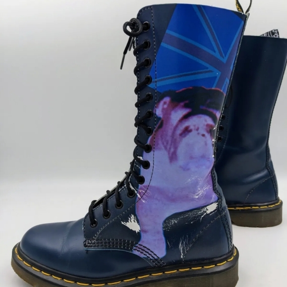 VTG DR MARTENS BULLDOG BRITISH FLAG BOOTS US 7  MADE IN ENGLAND 14 EYE 1914 TALL - Picture 2 of 14